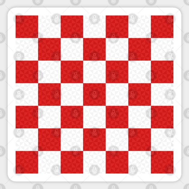 Red and white checkerboard of Croatia Sticker by klara_art